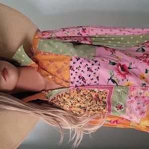 Etro Milan pink floral quilt type button down shirt  46 small